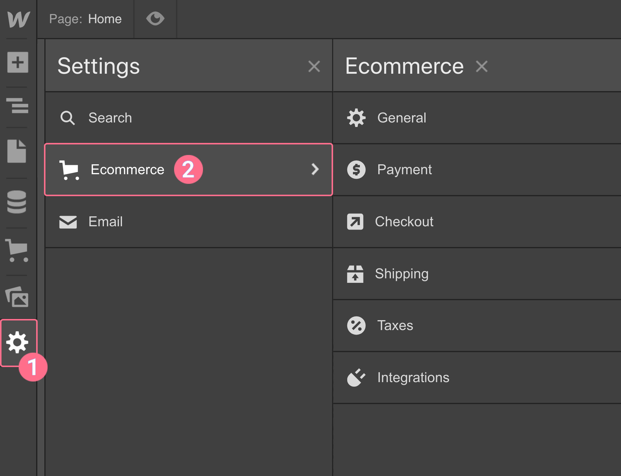 E-commerce settings